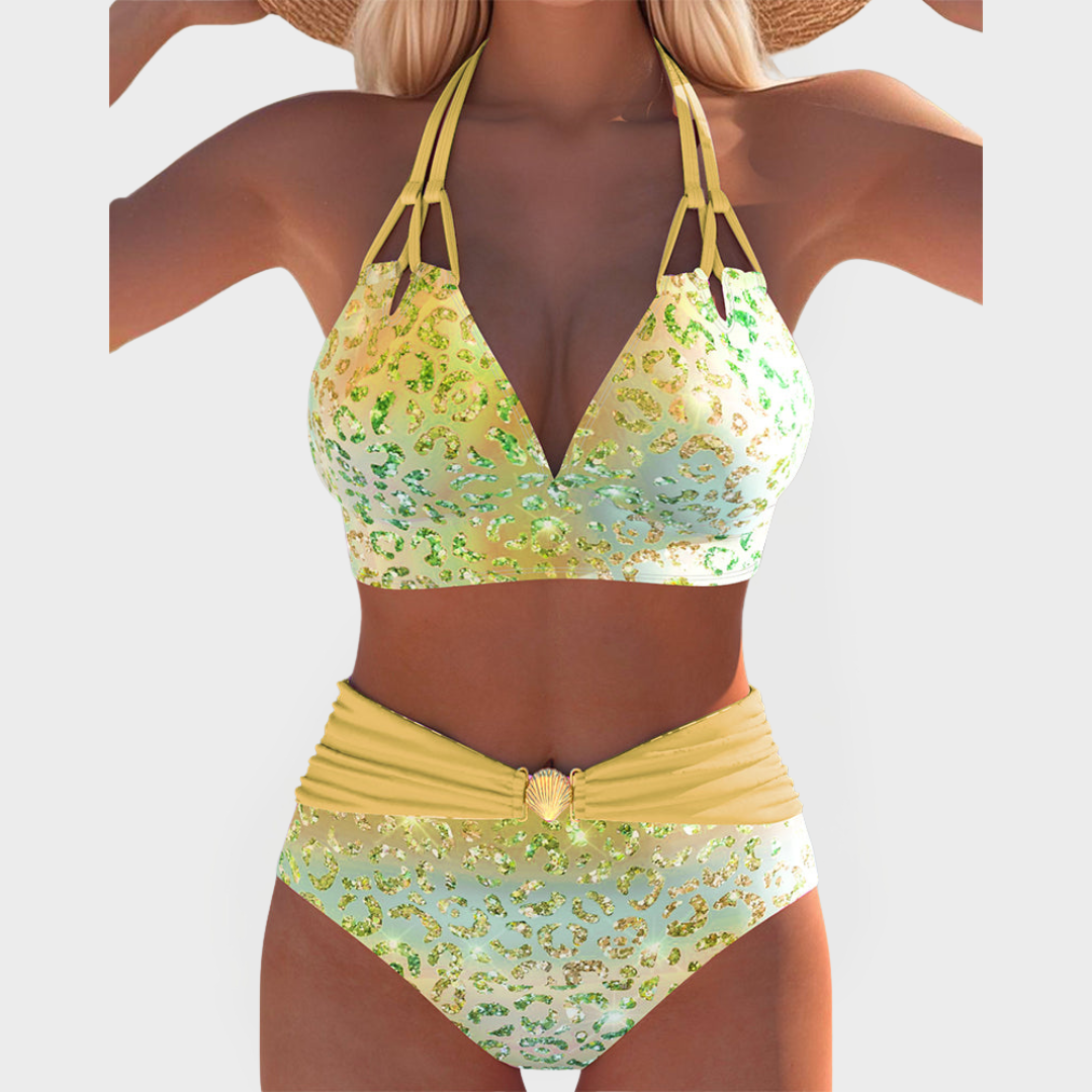 Seksualus bikinis su margintu liemenėliu