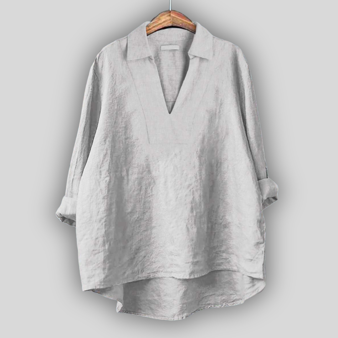 Lininė Bluzonė Sidabrinė Elegancija