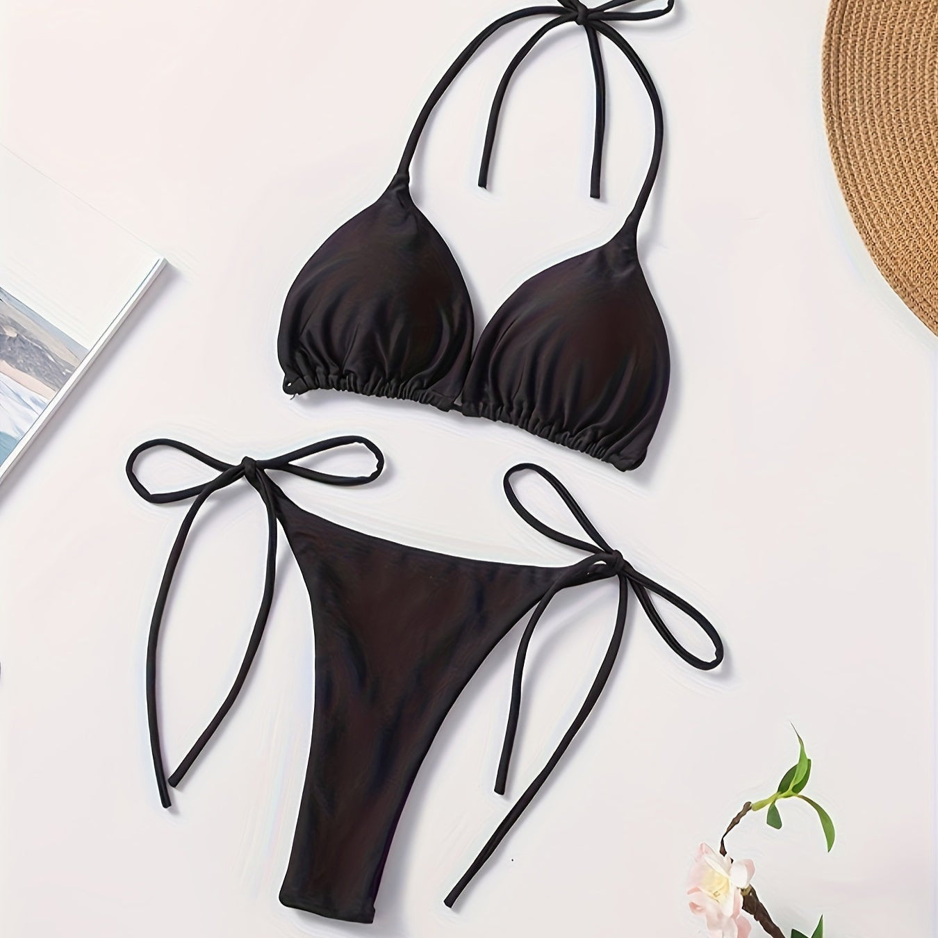 Halteris bikini su V formos kelnaitėmis