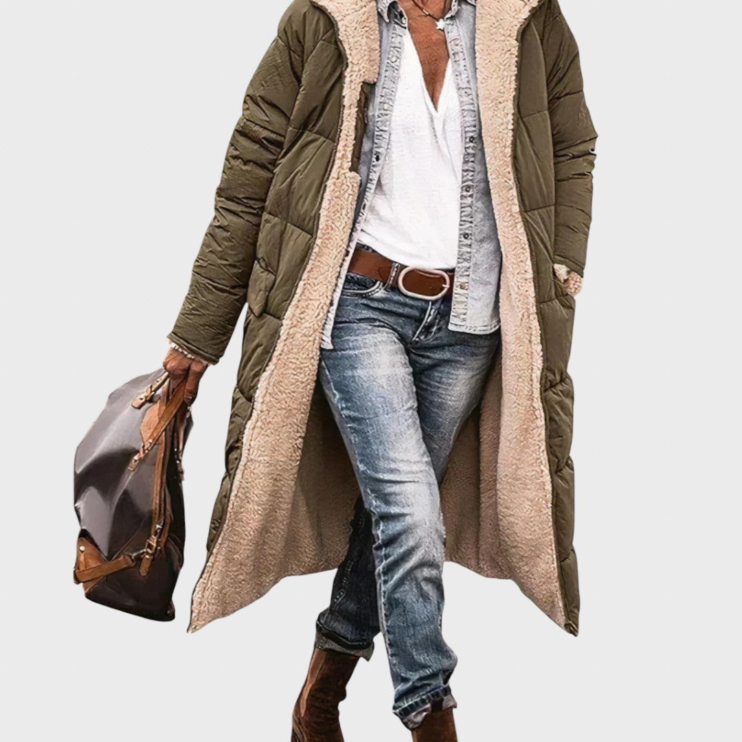 Žiema - Elegantiška ir šilta dvipusė moteriška parka