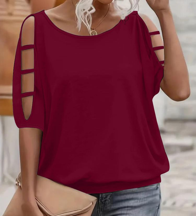 Adel – Elegantiška palaidinė atvirais pečiais ir „cut-out“ detalėmis